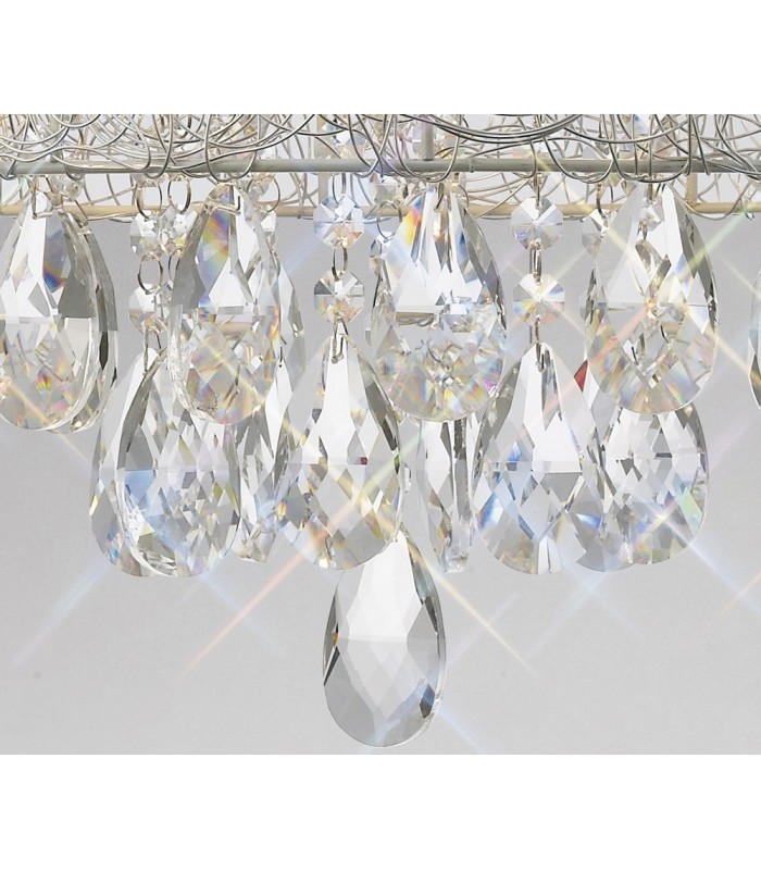 Ceiling Pendant 4 Light Polished Chrome, Crystal - 6