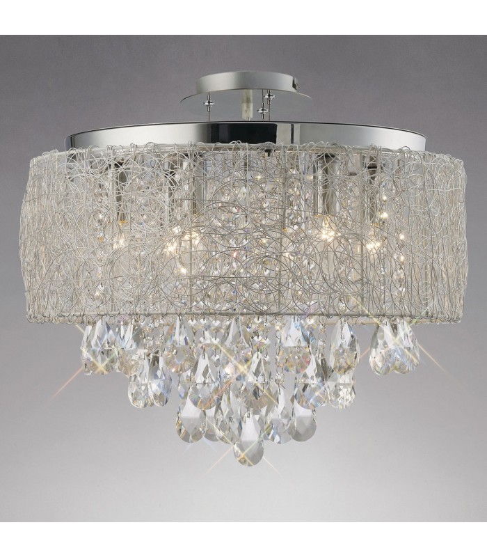 Ceiling Pendant 6 Light Polished Chrome, Crystal - 4