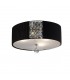 Flush Ceiling Round with Cream Shade 3 Light Polished Chrome, Crystal - 4