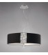 Ceiling Pendant Round with Black Shade 5 Light Polished Chrome, Crystal - 2