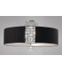 Ceiling Pendant Round with Black Shade 5 Light Polished Chrome, Crystal - 4