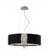 Ceiling Pendant Round with Cream Shade 5 Light Polished Chrome, Crystal - 4