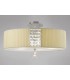 Ceiling Pendant Round with Cream Shade 5 Light Polished Chrome, Crystal - 5
