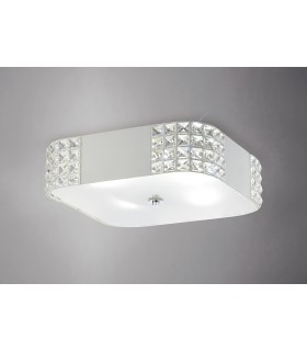 Flush Ceiling 4 Light White, Crystal - 2