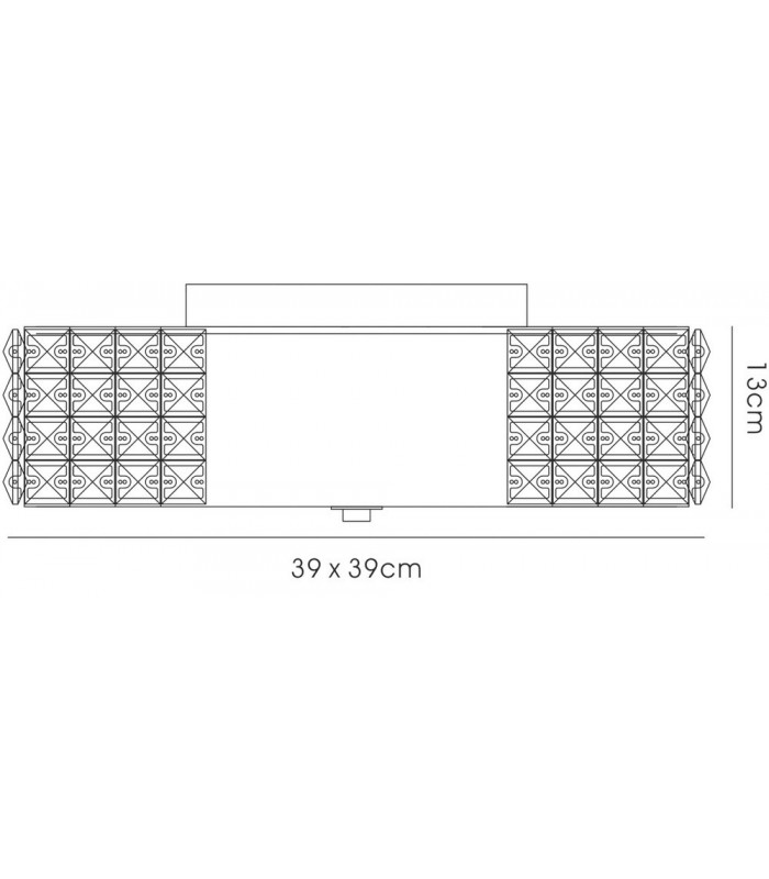 Flush Ceiling 4 Light White, Crystal - 3