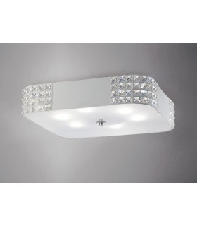 Flush Ceiling 6 Light White, Crystal - 2