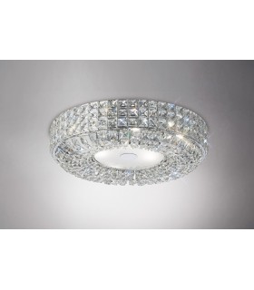 Flush Ceiling 6 Light Polished Chrome, Crystal - 2