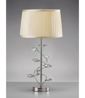 Table Lamp with Cream Shade 1 Light Polished Chrome, Crystal - 2