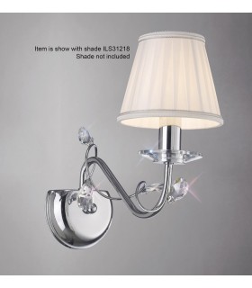 Wall Lamp 1 Light Polished Chrome, Crystal (SHADE SOLD SEPARATELY) - 2