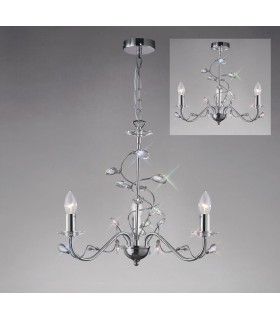 Ceiling Pendant (SHADE SOLD SEPARATELY) 3 Light Polished Chrome, Crystal - 2