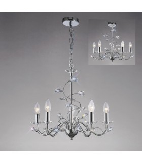 Ceiling Pendant (SHADE SOLD SEPARATELY) 5 Light Polished Chrome, Crystal - 2