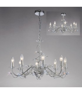 Ceiling Pendant (SHADE SOLD SEPARATELY) 8 Light Polished Chrome, Crystal - 2