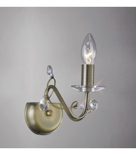 Wall Lamp 1 Light Antique Brass, Crystal (SHADE SOLD SEPARATELY) - 2