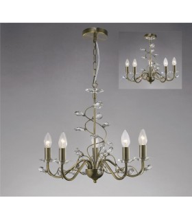 Ceiling Pendant (SHADE SOLD SEPARATELY) 5 Light Antique Brass, Crystal - 2