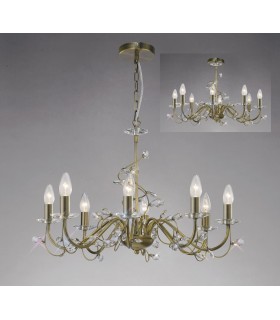Ceiling Pendant (SHADE SOLD SEPARATELY) 8 Light Antique Brass, Crystal - 2