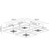 Flush Ceiling Square 4 Light Polished Chrome, Glass, Crystal - 3