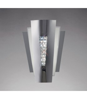 Flush Wall Lamp 2 Light Stainless Steel, Crystal - 2