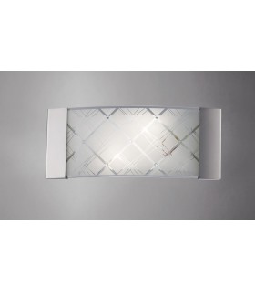 Flush Wall Lamp 2 Light Polished Chrome, Glass - 2