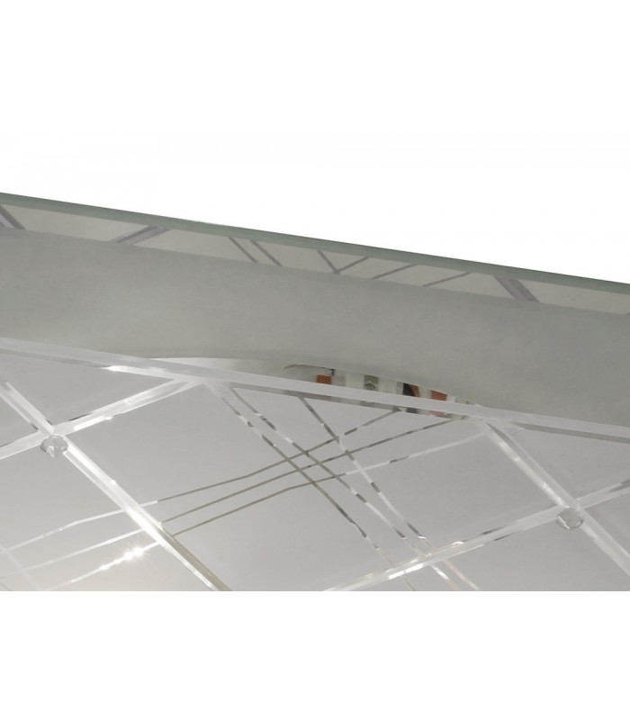 Flush Ceiling Square 2 Light Medium Polished Chrome, Glass - 6