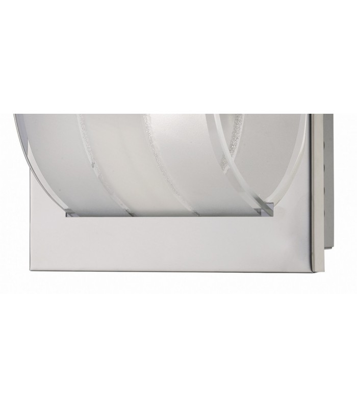 Flush Wall Lamp Switched 1 Light Polished Chrome, Glass, Crystal - 5