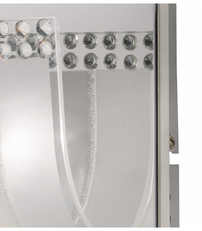 Flush Wall Lamp Switched 1 Light Polished Chrome, Glass, Crystal - 6