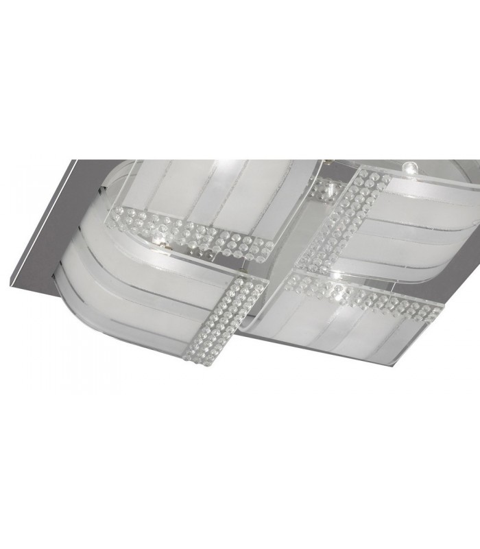 Flush Ceiling Large 4 Light Polished Chrome, Glass, Crystal - 5