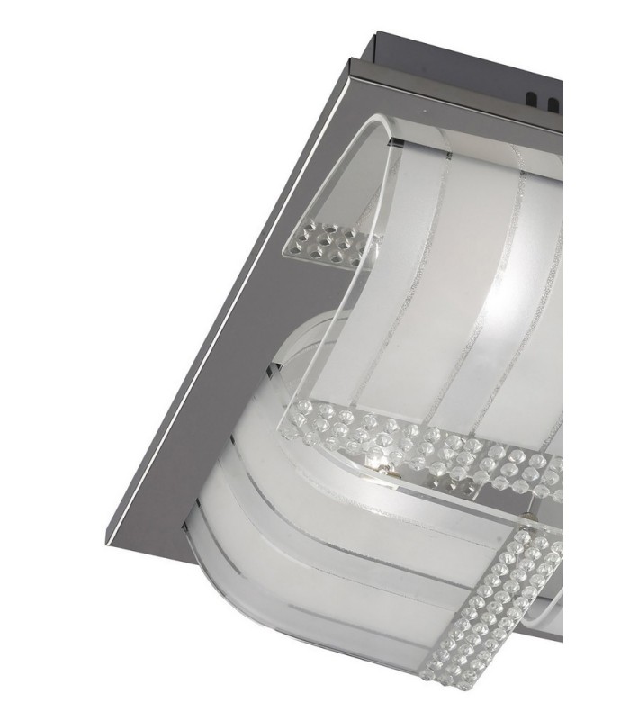 Flush Ceiling Large 4 Light Polished Chrome, Glass, Crystal - 6