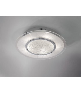 Flush Ceiling Round 5 Light Polished Chrome, Glass, Crystal - 2