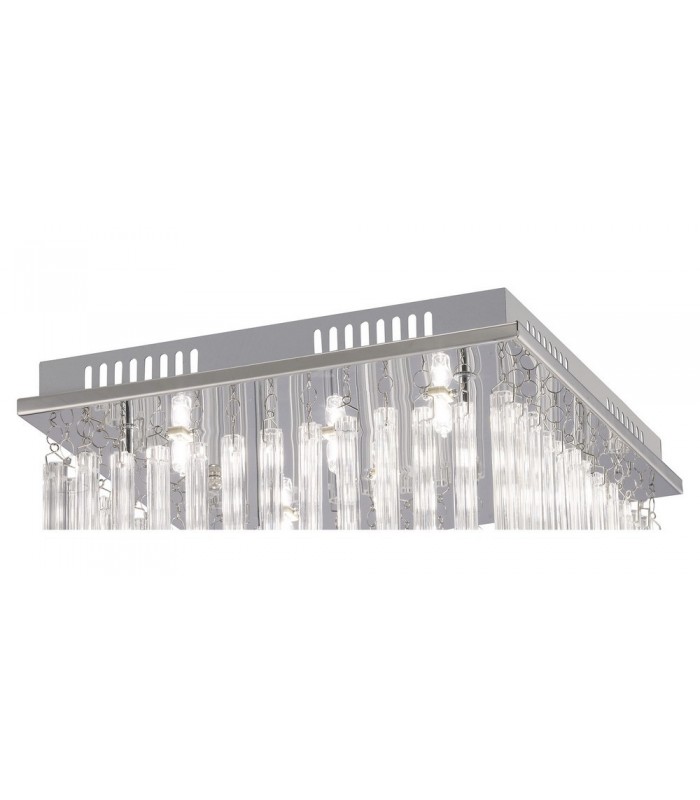 Flush Ceiling 6 Light Polished Chrome, Glass - 4