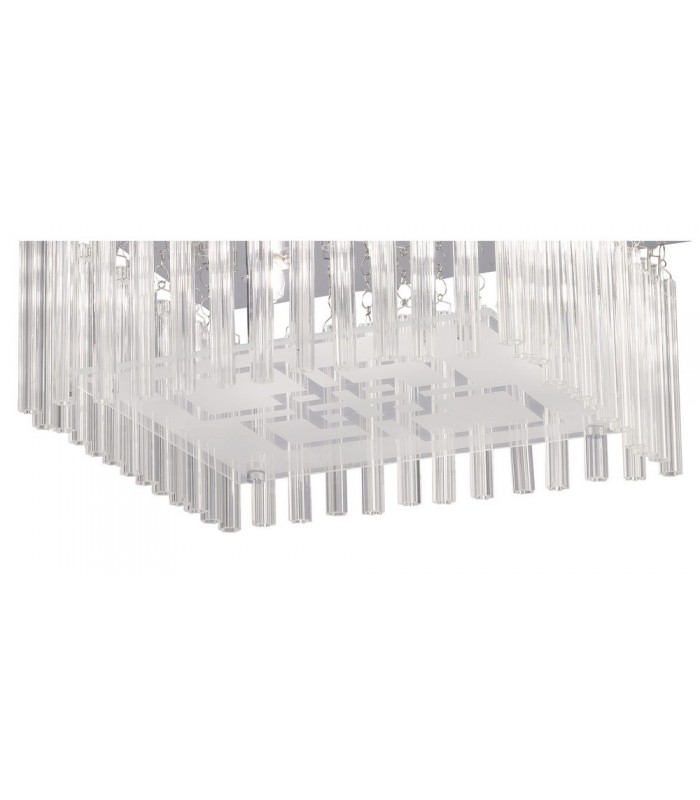 Flush Ceiling 6 Light Polished Chrome, Glass - 5