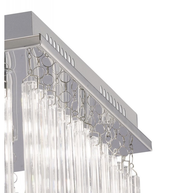 Flush Ceiling 6 Light Polished Chrome, Glass - 6
