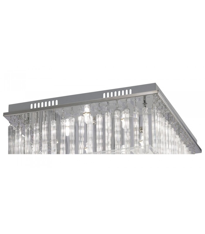 Flush Ceiling 8 Light Polished Chrome, Glass - 4
