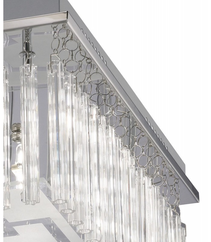 Flush Ceiling 8 Light Polished Chrome, Glass - 6