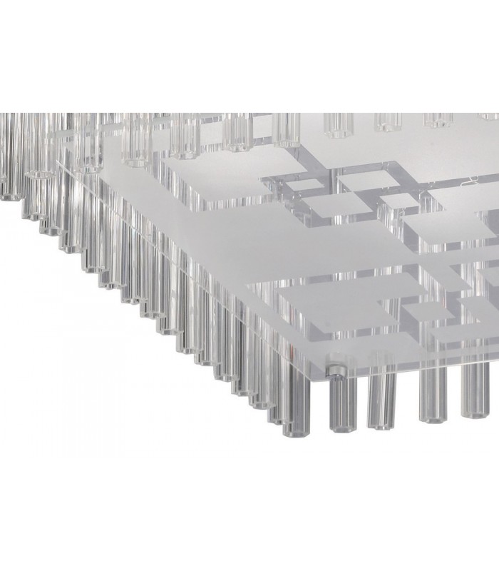 Flush Ceiling 8 Light Polished Chrome, Glass - 7