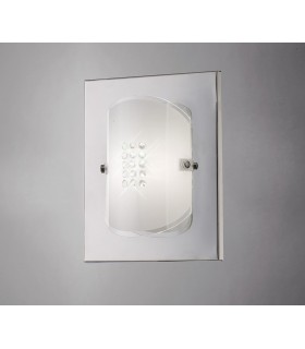 Flush Wall Lamp Switched 1 Light Polished Chrome, Glass, Crystal - 2