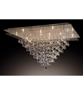 Flush Ceiling 14 Light Polished Chrome, Crystal - 2
