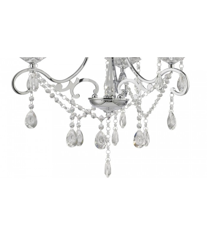 Ceiling Pendant Chandelier 3 Light Polished Chrome, Crystal - 8