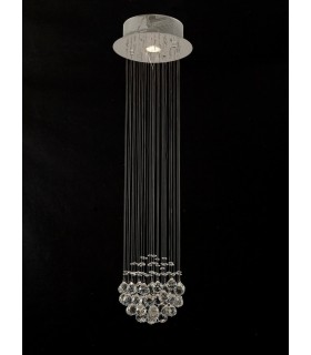 Ceiling Cluster Pendant Cluster 1 Light Polished Chrome, Crystal - 2