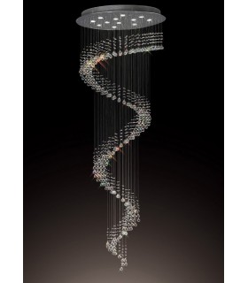Ceiling Cluster Pendant Multi-Spiral 12 Light Polished Chrome, Crystal - 2