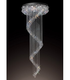 Ceiling Cluster Pendant Multi-Spiral 24 Light Polished Chrome, Crystal - 2