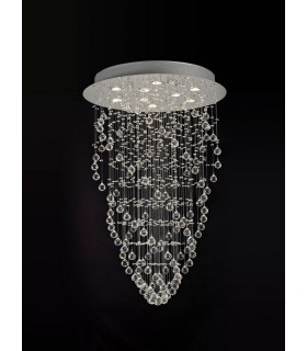 Ceiling Cluster Pendant Cone 9 Light Polished Chrome, Crystal - 2