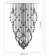 Ceiling Cluster Pendant Cone 9 Light Polished Chrome, Crystal - 3