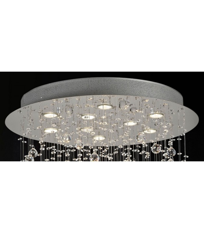 Ceiling Cluster Pendant Cone 9 Light Polished Chrome, Crystal - 4