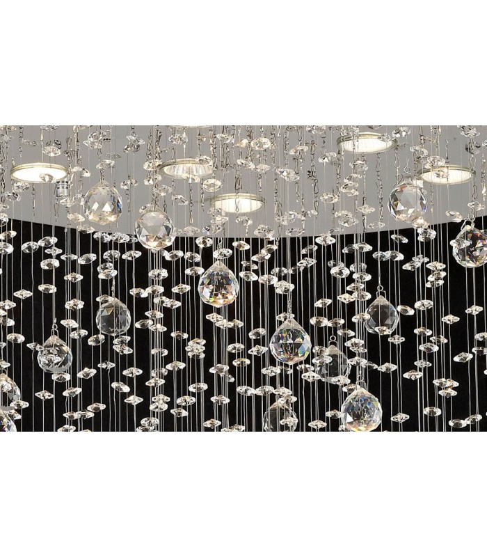 Ceiling Cluster Pendant Cone 9 Light Polished Chrome, Crystal - 7