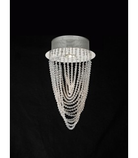 Ceiling Round 1 Light Polished Chrome, Crystal - 2