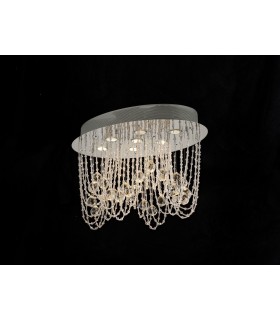 Ceiling Oval 7 Light Polished Chrome, Crystal - 2