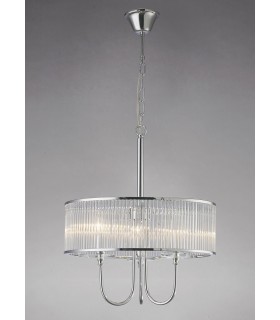 Ceiling Pendant Round 3 Light Polished Chrome, Crystal - 2