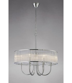 Ceiling Pendant Round 6 Light Polished Chrome, Crystal - 2