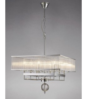 Ceiling Pendant Square 8 Light Polished Chrome, Crystal - 2