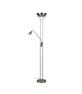 Alba Mother and Child Floor Lamp Satin Chrome-1
